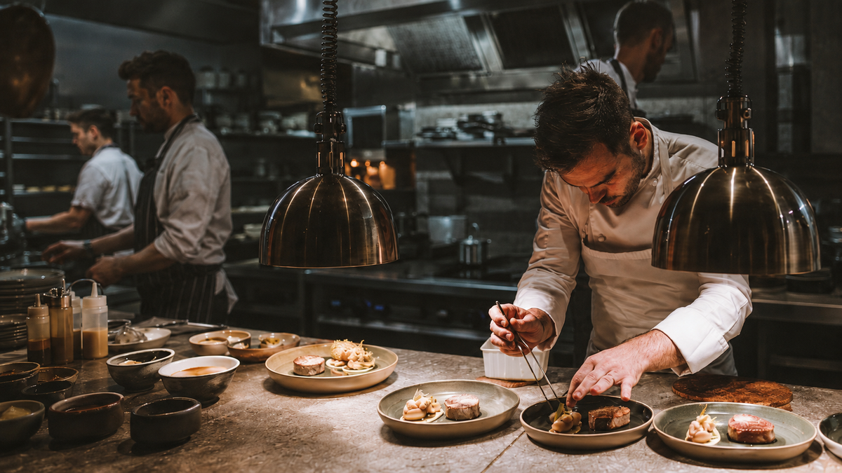 Traiteur préparant un buffet de réception — équipe d'agents MILLR Mind